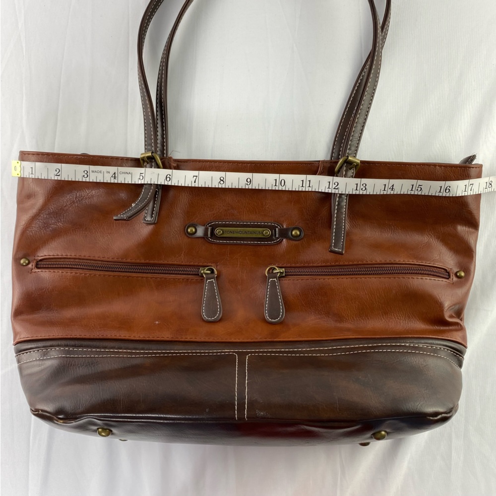 Stone Mountain 2 tone brown large tote bag - Picture 11 of 14